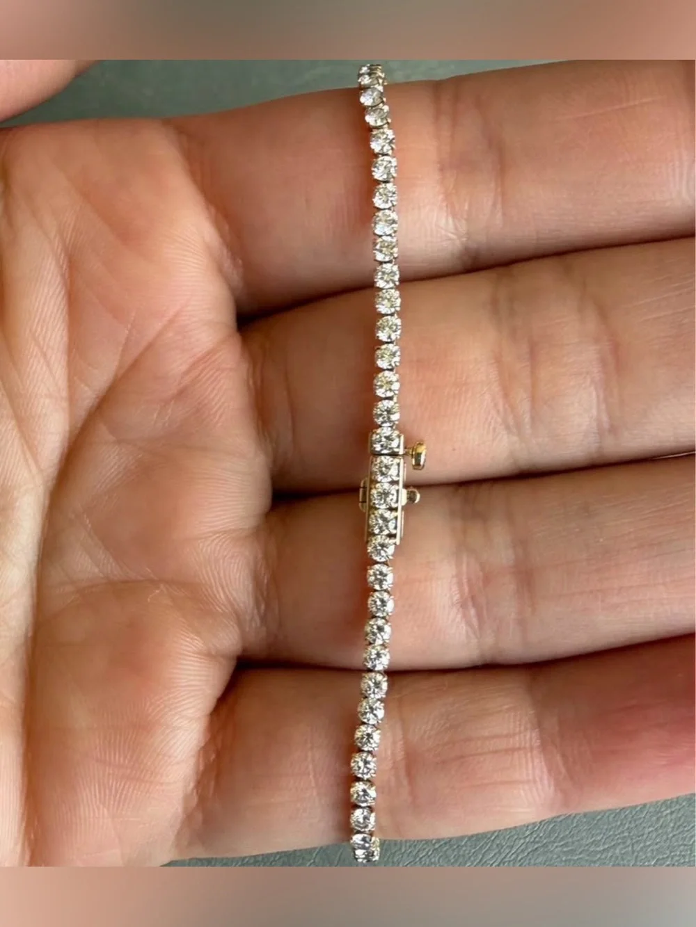 3.17 CTW Lab Grown Diamond Tennis Bracelet | 14K Yellow Gold
